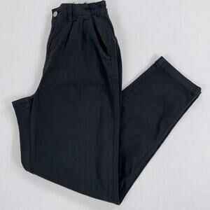 American Eagle Women's Tapered Smocked Chino Pant Size 8 Black